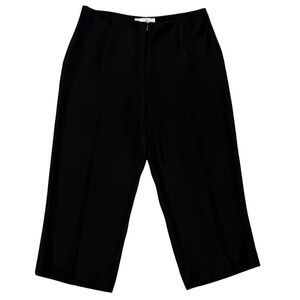 Joseph Ribkoff Black Capri Career Pants Zip Front Dressy Jersey Fabric Size 6